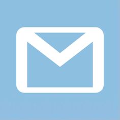 an email icon with the letter m in white on a light blue background and below it is a rectangle shape