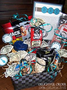 a basket filled with lots of different items