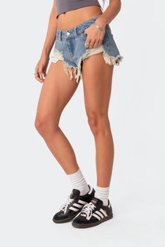 Low Rise Denim Shorts, Low Rise Jean Shorts, Shorts Low Rise, Jean Short Outfits, Low Rise Jean, Micro Shorts, Swimwear Dress, Wide Jeans, Mini Slip Dress