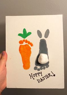 Baby Easter craft baby feet carrot easter bunny craft Easter Bunny Craft, Bunny Craft, Easter Crafts For Toddlers, Easter Arts And Crafts