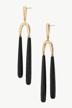 With timeless appeal but of-the-moment style, the Pia Double Dangle Earrings are a true expression of strong femininity. Made from ethically sourced cow corn— each has slight variance and is one-of-a-kind. Handcrafted in 24k gold plated brass by artisans in Kenya. Gold products are 24k gold plated brass and match our brass style in color and tone. Your purchase promotes artisan innovation + entrepreneurship. To learn more about keeping your jewelry shining like new, see our Product Care Guide. Length: 1.02in (26mm) Black Gold Earrings, Round Diamond Earrings, Daisy Studs, Baroque Pearl Earrings, Mini Hoop Earrings, Ethical Jewelry, Monogrammed Items, Gold Earrings Dangle, Selling Jewelry