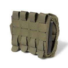 the molle pouch has multiple compartments and is made out of fabric with an attached belt