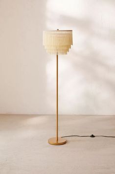 a lamp that is sitting on the floor