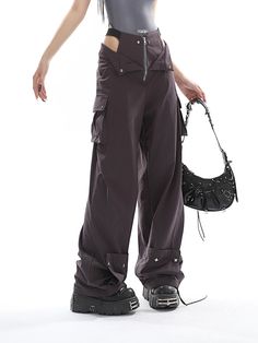 0 Cutout Pants, Harajuku 90s, Spring Outfits For School, Techwear Fashion, 2000s Clothes, Straight Leg Pants, High Waisted Pants, Spring Outfit, Fashion Pants