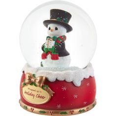 a snow globe with a snowman inside