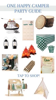 a collage of different items that include candles, cake and other things to eat