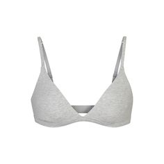 Cotton Jersey Triangle Bralette - Light Heather Grey | SKIMS Coco Chanel, Best Bralettes, Running Belt, Triangle Bralette, Waist Trainer, Body Style, Black Belt, Light Gray, Heathers