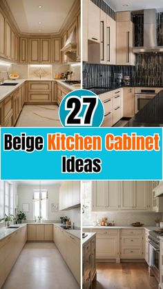 the kitchen cabinets are all white and have blue lettering on them that says, 27 best kitchen cabinet ideas