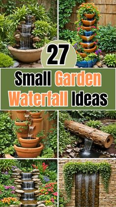 small garden waterfall ideas with text overlay