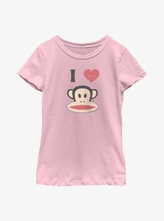 100% CottonWash cold; dry lowImportedListed in youth sizes Monkey Logo, Trending Graphic Tees, Colorful World, Paul Frank, Past And Present, Top Graphic Tees, Kids Outfits Girls, Four Leaf Clover, Dream Clothes