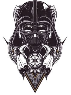 a darth vader helmet with an arrow in the middle and arrows around it