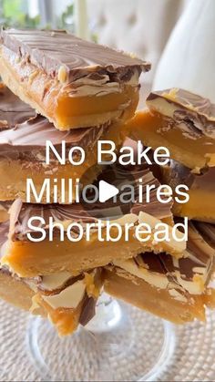 there are no bake millotaire's shortbreads stacked on top of each other