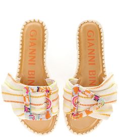 Gianni Bini Jaxson Linen Mismatched Beaded Buckle Sandals | Dillard's Preppy Shoes, Shoe Wishlist, Swag Shoes, Buckle Sandals, Gianni Bini, Pretty Shoes, Shoe Obsession, Casual Sandals