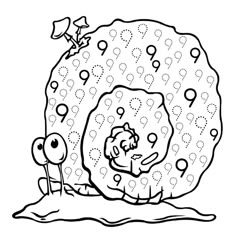 an image of a cartoon character in front of a giant donut with holes on it