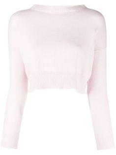 light pink cashmere ribbed knit crew neck drop shoulder long sleeves ribbed cuffs and hem cropped Autumn Outfits, Light Pink Sweaters, Cashmere Jumper, Cropped Cardigan, Girly Outfits, Dream Clothes, Pink Sweater, Drop Shoulder, Ribbed Knit