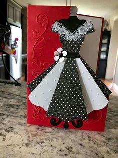 a card made to look like a dress