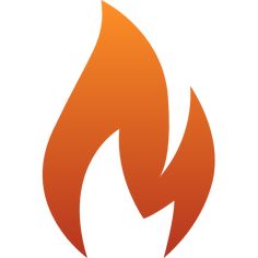 an orange fire symbol on a white background