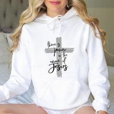 Available In Unisex Xs, S, M, L, Xl, And Xxl. Just Place An Order And Message Your Size After! ""Jesus"" Hoodie - Faith And Spirituality Apparel Embrace Your Faith With Our ""Jesus"" Hoodie! This Comfortable Hoodie Features A Powerful Message That Reflects Your Beliefs, Making It Perfect For Everyday Wear Or Religious Gatherings. It's An Ideal Gift For Christians, Helping To Spread Love And Positivity. Material: 100% Cotton Made To Order With High-Quality Print. Available In White And Black White Letter Print Hoodie For Spring, Spring White Hoodie With Letter Print, White Fleece Hoodie For Spring, Christian Shirts Designs, Christian Hats, Bible Verse Coloring, Christian Crafts, Faith Clothing, Youth Hoodies