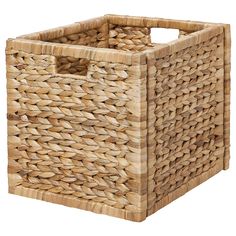 a large woven basket is shown on a white background