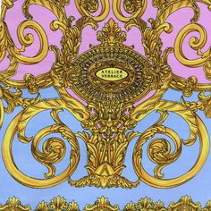 Versace Pattern Wallpaper, Versace Drawing, Versace Print Pattern, Versace Moodboard, Versace Magazine, Drew Tattoo, Wechat Wallpaper, Scarf 2023, Blue And Gold Wallpaper