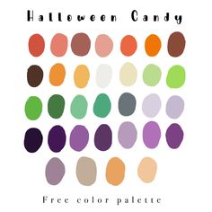 the halloween candy color palette is shown