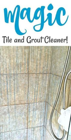 a tile and grout cleaner is in the shower