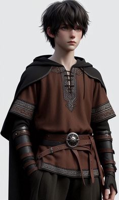 a young man dressed in medieval clothing