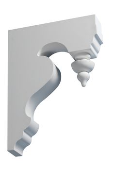 the corner of a white wall bracket