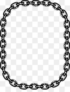 a black and white photo frame with chains on the edges, as well as an empty space in the middle