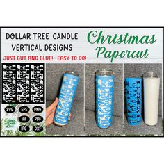 dollar tree candle vertical designs just cut and glue easy to do with this christmas papercut