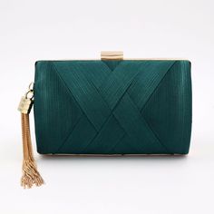 Buy Teal Elegant Tassel Silk Evening Clutch Bags Bridal Wedding Purses Worldwide Free shipping and return, color: Green , material: Silk Hand Bags For Women, Luxury Clutch, Wedding Purse, Lv Bags, Classical Style, Bag Chain, Evening Purse, Bags Shop, Ladies Clutch