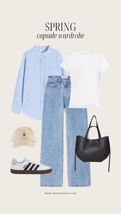 Spring 2024 Capsule Wardrobe + Outfit Ideas | Erika Marie Business Casual Outfits For Women Jeans, Erika Marie, Capsule Wardrobe Outfit Ideas, White Tee Jeans, Capsule Wardrobe Outfits, Spring Capsule Wardrobe, Everyday Fashion Outfits, Wardrobe Outfits, Classy Work Outfits