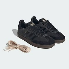 adidas Samba OG Shoes - Black | Free Shipping with adiClub | adidas US Adidas Samba All Black, Fall Shoes Sneakers, Black Skate Shoes, Cute All Black Shoes, All Black Sambas, Black Adidas Sambas, Black Shoes Outfit Sneakers, Black Shoes With Jeans, Adidas Black