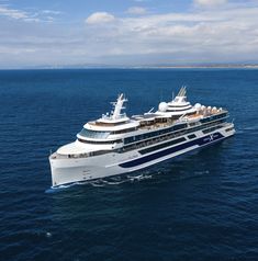 a large cruise ship in the middle of the ocean