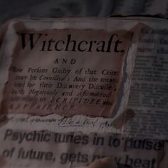 an old newspaper with the words witchcraft on it