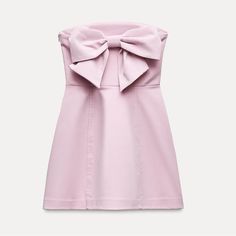 New With Tag Zara S/S 2024 Collection Strapless Mini Dress With Straight Neckline. Maxi Bow Detail At Back. Interior Lining. Side Hidden In-Seam Zip Closure. Pale Pink | 4772/219 Outer Shell 92% Polyester 8% Elastane Lining 100% Polyester Which Has At Least: Outer Shell 8% Rcs-Certified Recycled Spandex 92% Rcs-Certified Recycled Polyester Strapless Sleeveless Dress With Bow For Date Night, Feminine Strapless Dress With Bow, Spring Fitted Strapless Dress With Bow, Fitted Strapless Dress With Bow For Spring, Chic Strapless Dress With Bow For Spring, Chic Pink Strapless Dress With Straight Neckline, Spring Strapless Sleeveless Dress With Bow, Strapless Spring Dress With Bow, Strapless Dress With Bow For Spring