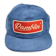 Corduroy Ramblin' Hat Smokey Blue Snapback - Stuntin HQ Retro Hats, Vintage Trucker Hats, Blue Corduroy, Hat Patches, Hat Ideas, Concert Fits, Vintage Cap, Corduroy Fabric, Vintage Baseball