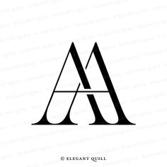 the letter a is made up of two letters, one black and white with an elegant font