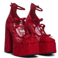 Only Worn Once For A Halloween Costume Red Mary Jane Heels, Burlesque Wedding, Mode Harajuku, Book Outfits, Hak Tinggi, Girl Aesthetics, Dr Shoes, Fantasy Concept, Cute Shoes Heels