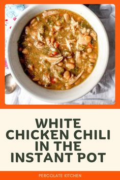 chili White Chili Chicken, Chili With White Beans, Chicken Instant Pot Recipe, Multicooker Recipes, Simple Chili, Groceries Budget, Soup Night, Easy Chili, Dry Beans