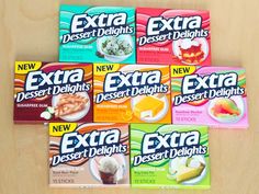 six boxes of new multi - flavor flavors of gum all at once