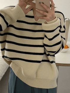 ⚡Buy 2023 Vintage Striped Pullover Sweater Brown ONE SIZE under $39.00 in Sweaters at AnotherChill.com Online. Style: Casual/Street/Vintage/Sweet/Preppy. Fabric Content: Polyester, Spandex. Fit Type: Loose fit. Neckline: Polo Neck. Sleeve Length: Long Sleeve. : Embrace warmth and comfort with our Cozy Striped Sweater. Its open polo-neck style, ribbed trims, and drop shoulders design make it a versatile choice for any casual or vintage-inspired look. Stay stylish and snug all day long.. ✓2023 S/S Preppy Fabric, Striped Pullover, Sweater Brown, Bodycon Floral Dress, Sweaters Online, Polo Neck, Beige Sweater, Crop Top Blouse