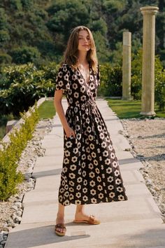 The Dawn Dress | Noir Daisy– Christy Dawn Dress With Tennis Shoes, Dresses With Tennis Shoes, Closet Land, Daisy Print Dress, Christy Dawn, The Dawn, Daisy Print, Petite Dresses, How To Feel Beautiful