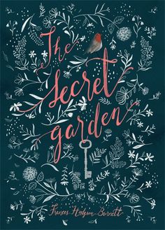 the secret garden book cover with an illustration of a bird on a key surrounded by flowers