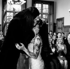 Metalhead Wedding, Goth Couples, Goth Couple, Gothic Couple, Mick Thomson, Emo Couples, Dark Love, Goth Wedding, Dark Wedding