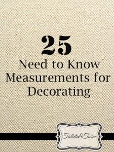 a book with the title 25 need to know measurements for decorating written on it