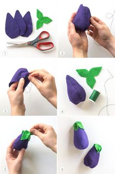 how to make an eggplant flower out of felt