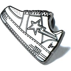 a black and white drawing of a shoe