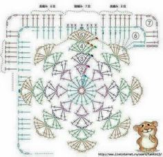 an image of a cross stitch pattern with a teddy bear on it's side