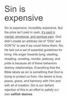 an advertisement with the words sin is expensive written in black and white on a white background